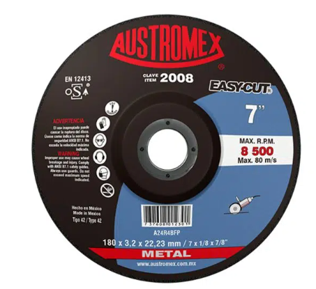 DISCO P/CORTE METAL 7x1/8x7/8 T42 C.2008 AUSTROMEX