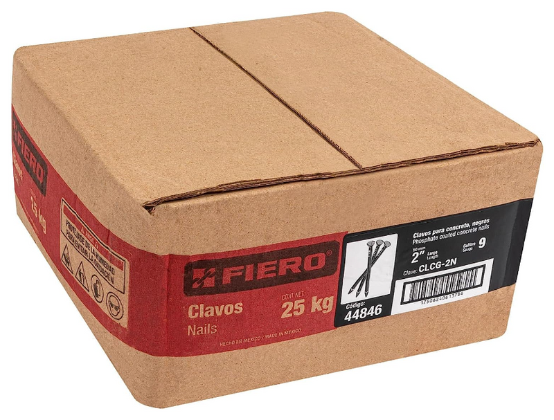 CLAVO CLCG21/2N PARA CONCRETO NEGRO 2 1/2 CAJA 25 KG. FIERO