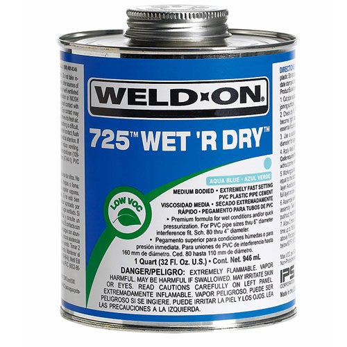 PEGAMENTO 725 PVC C40 1/2L AZUL-SECADO RAPIDO WELD ON (Lata)