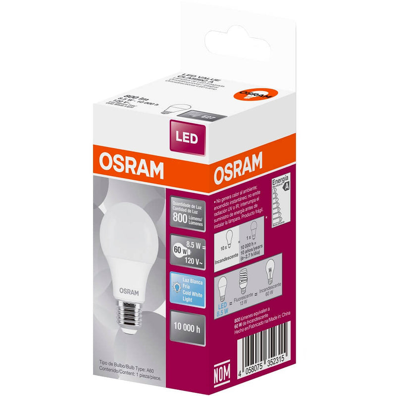 Foco Led Value Classic A60 8.5W/865 (PIEZA)