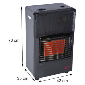Calefactor infrarrojo portátil con resistencia eléctrica y ventilador gas LP (pieza)