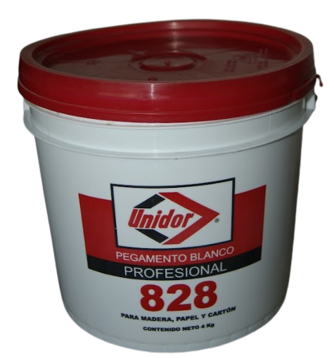 Pegamento blanco UNIDOR 828 madera-construccion-papel (galón 4kg.)